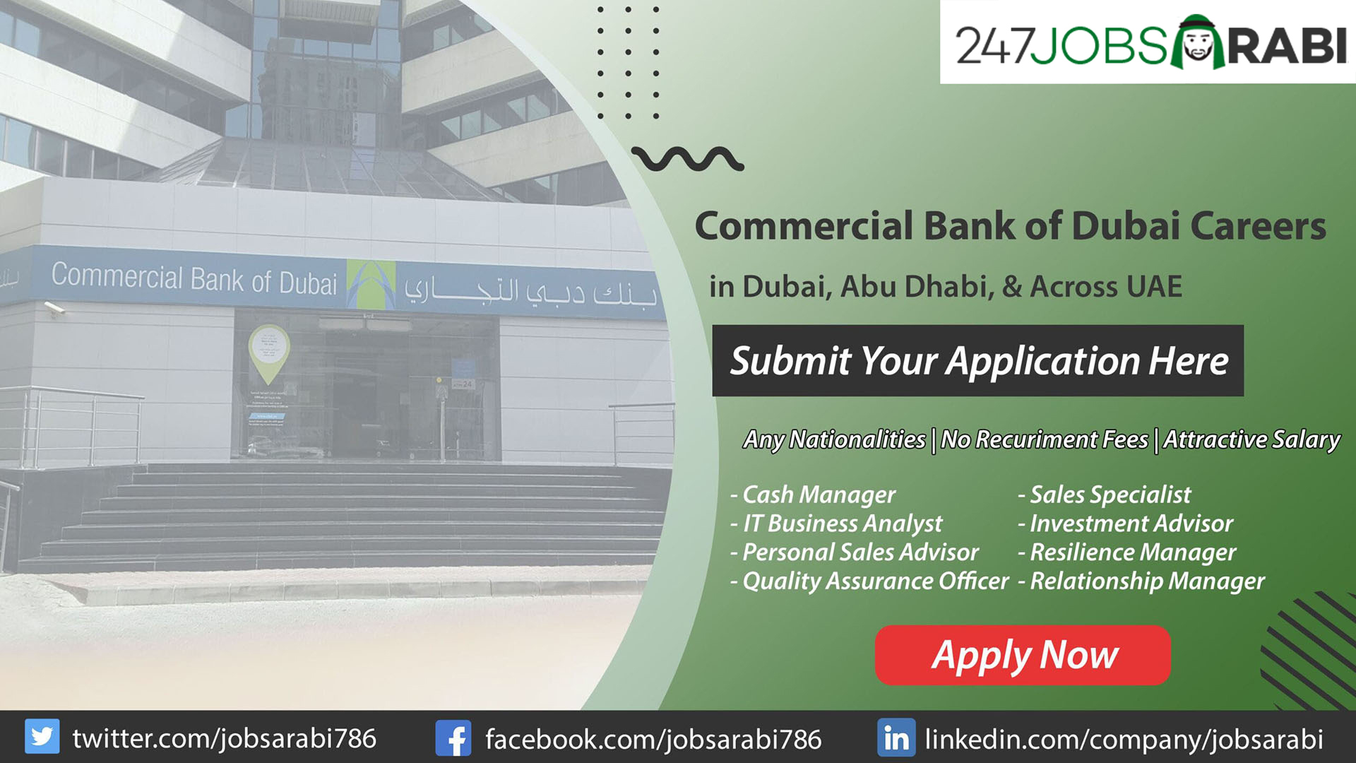 Commercial Bank of Dubai Careers